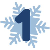 Number 1 on a snowflake icon