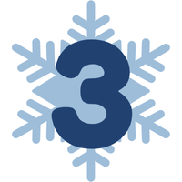Number 3 on a snowflake icon