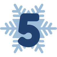 Number 5 on a snowflake icon
