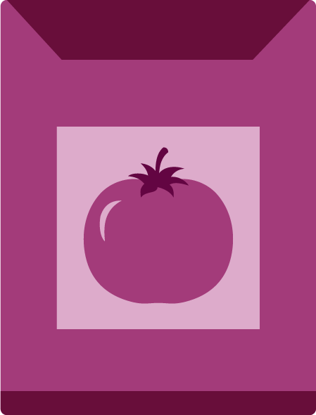 Icons - Seed Packet with Tomato - Purple