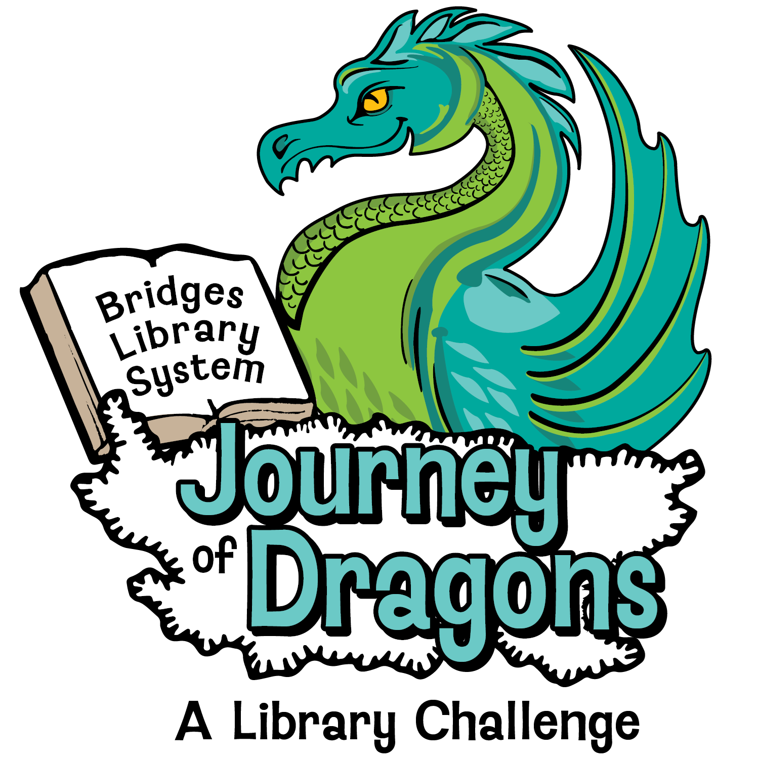 Logo for Bridges Library System Journey of Dragons: A Library Challenge.