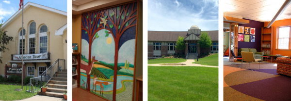 Email header image with photos of four libraries.