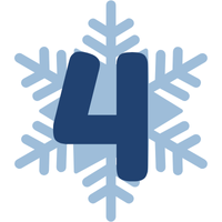 Number 4 on a snowflake icon