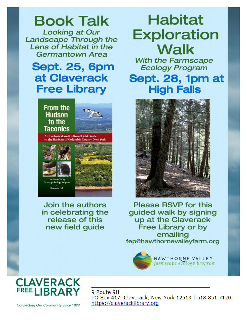 Book Talk with the Farmscape Ecology Program and Habitat Exploration