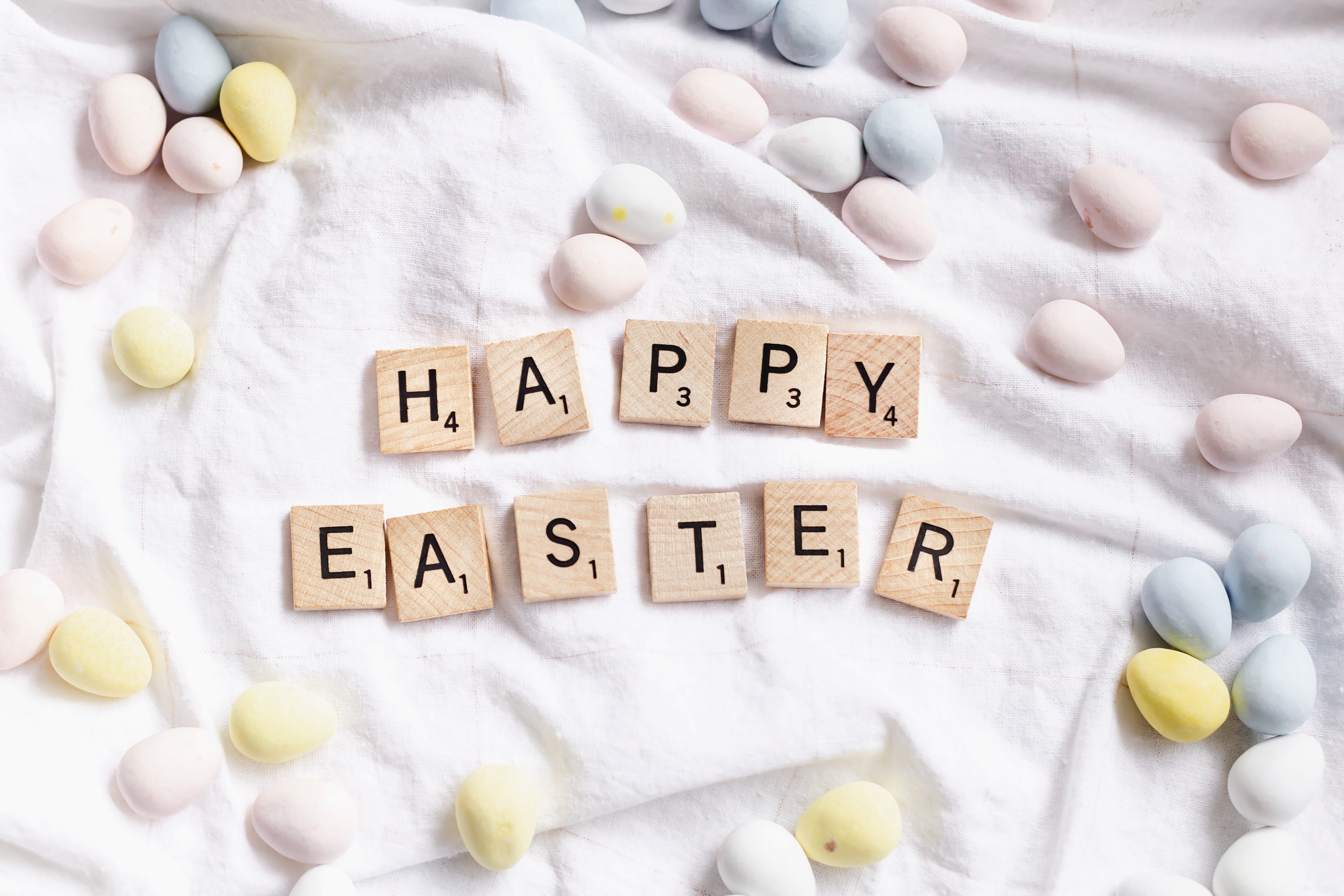 Happy Easter Written With Wooden Letters