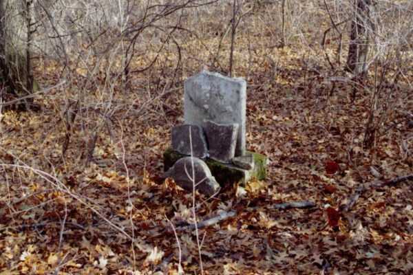 Gravestone in woods near Pine Point Regional Park