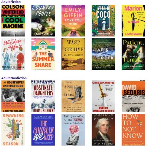 10 Adult Fiction and 10 Adult Nonfiction Book Covers