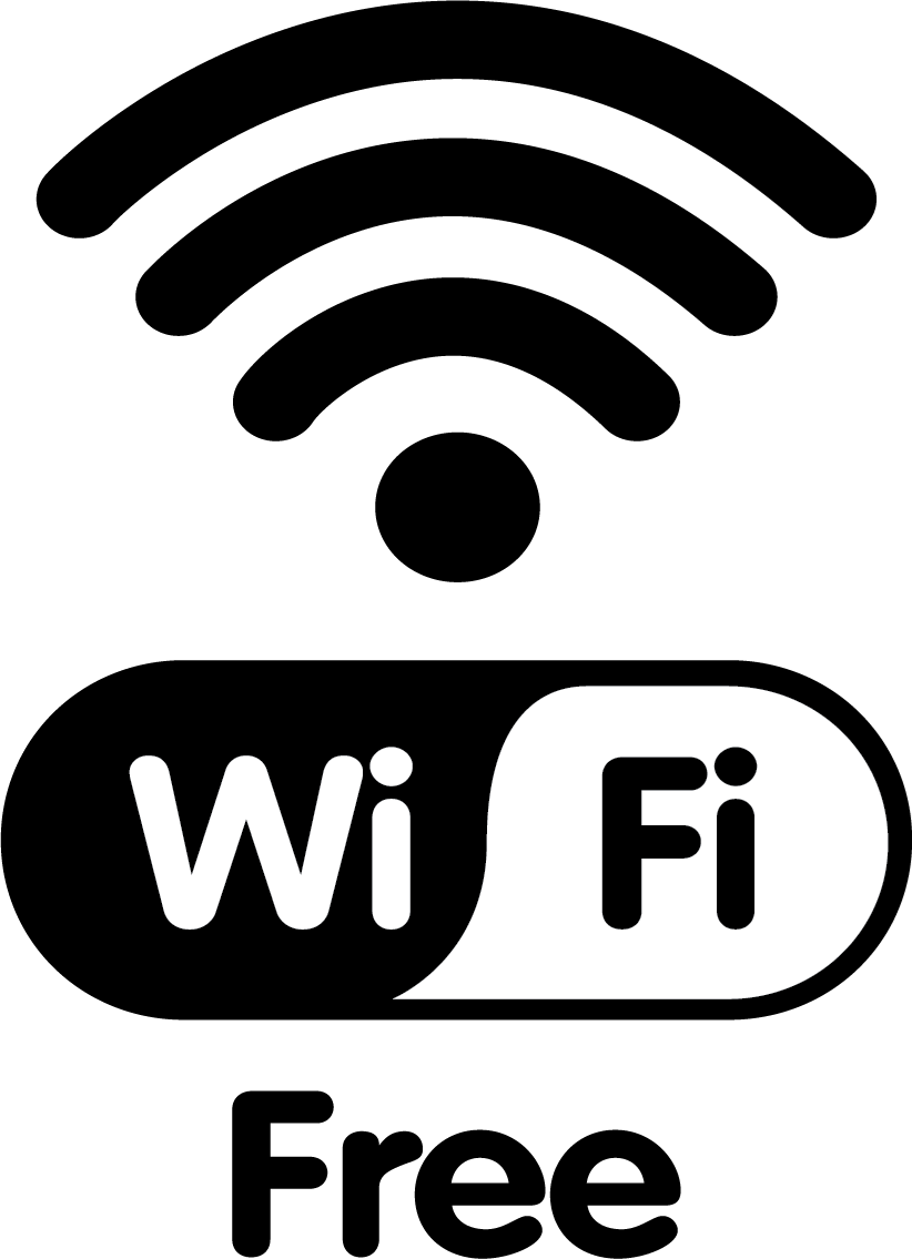 graphic of wifi icon with the word free