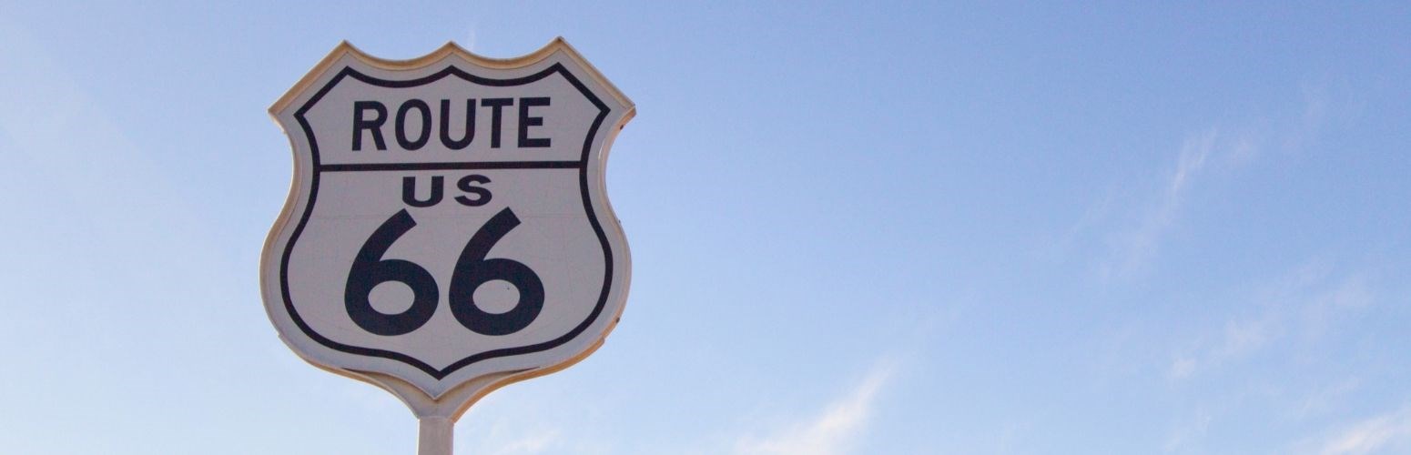 Route 66 road sign. Route 66 road sign.