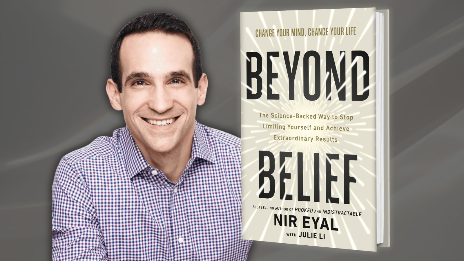 Nir Eyal with his new work, Beyond Belief