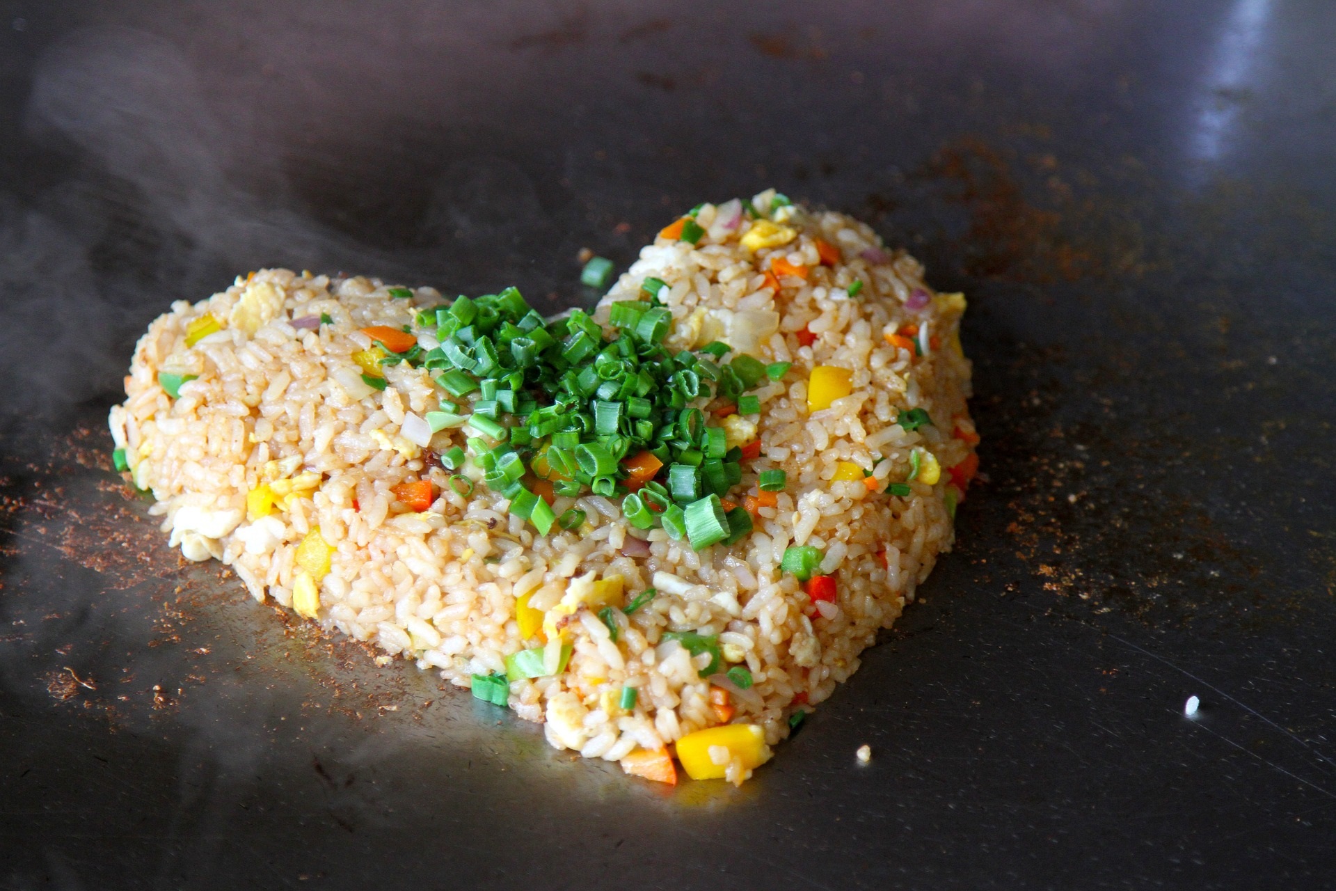 Japanese Food Fried Rice in Heart shape