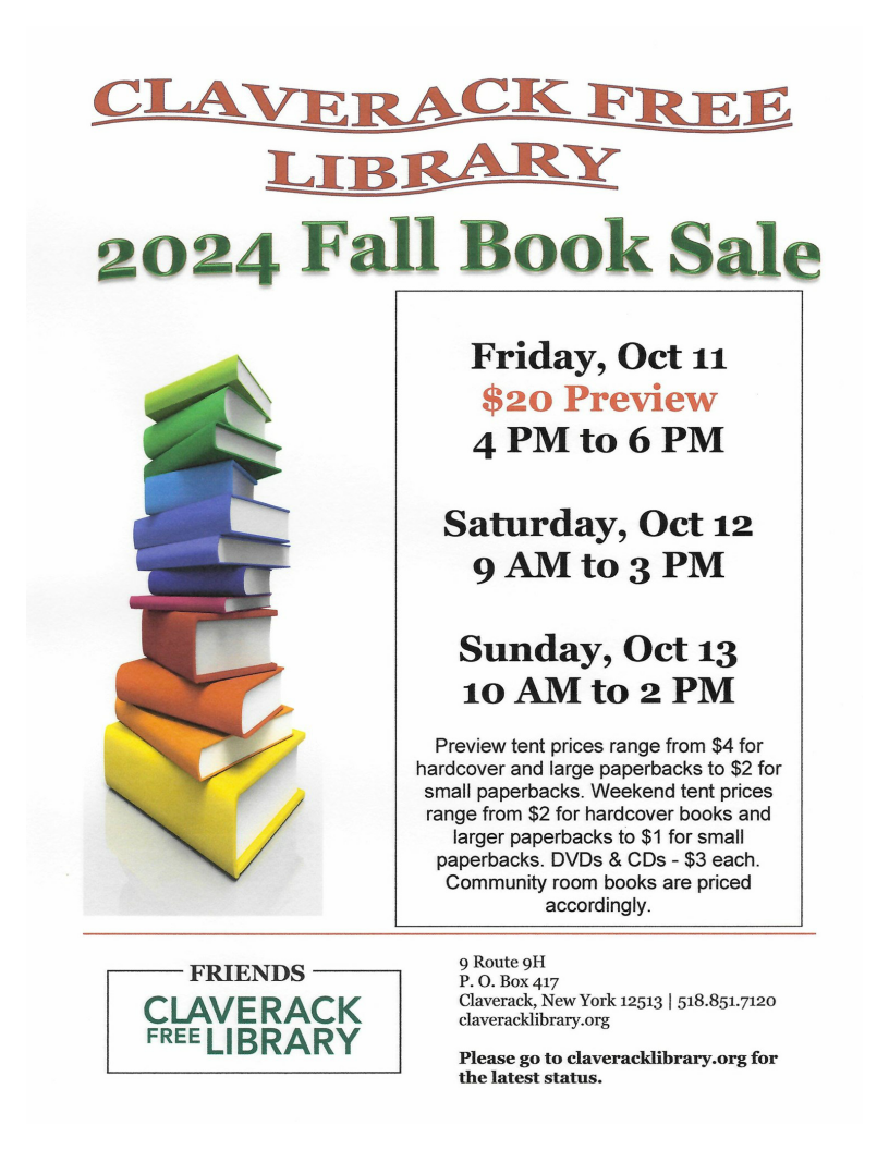 Fall Book Sale Claverack Library