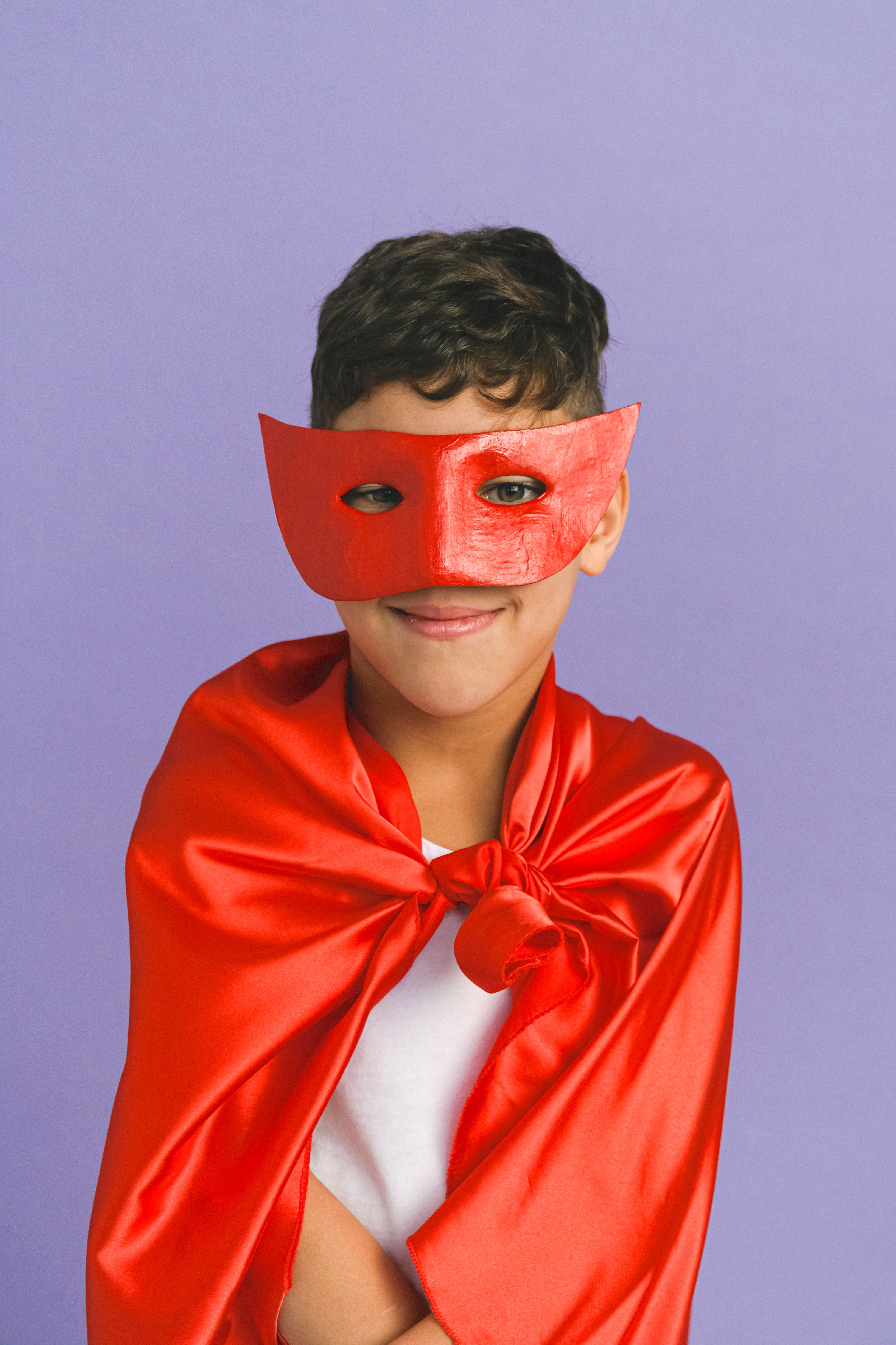 Super Kid in Red Cape and Mask