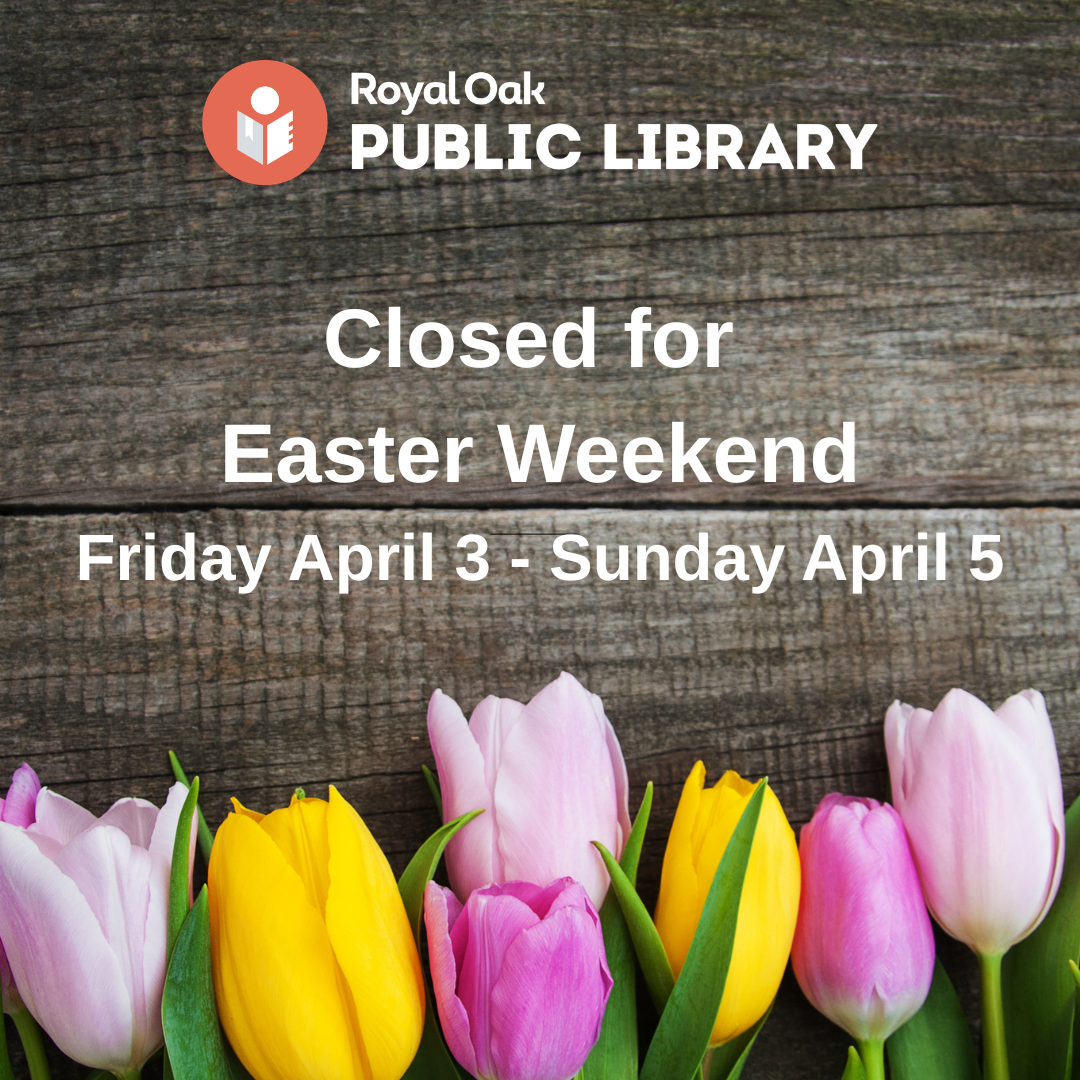 closed for easter weekedn friday april 3 through sunday april 5, tulips on a wood background.