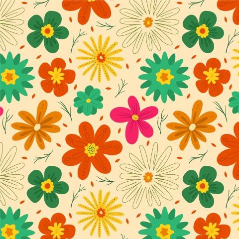 Retro illustration of flowers