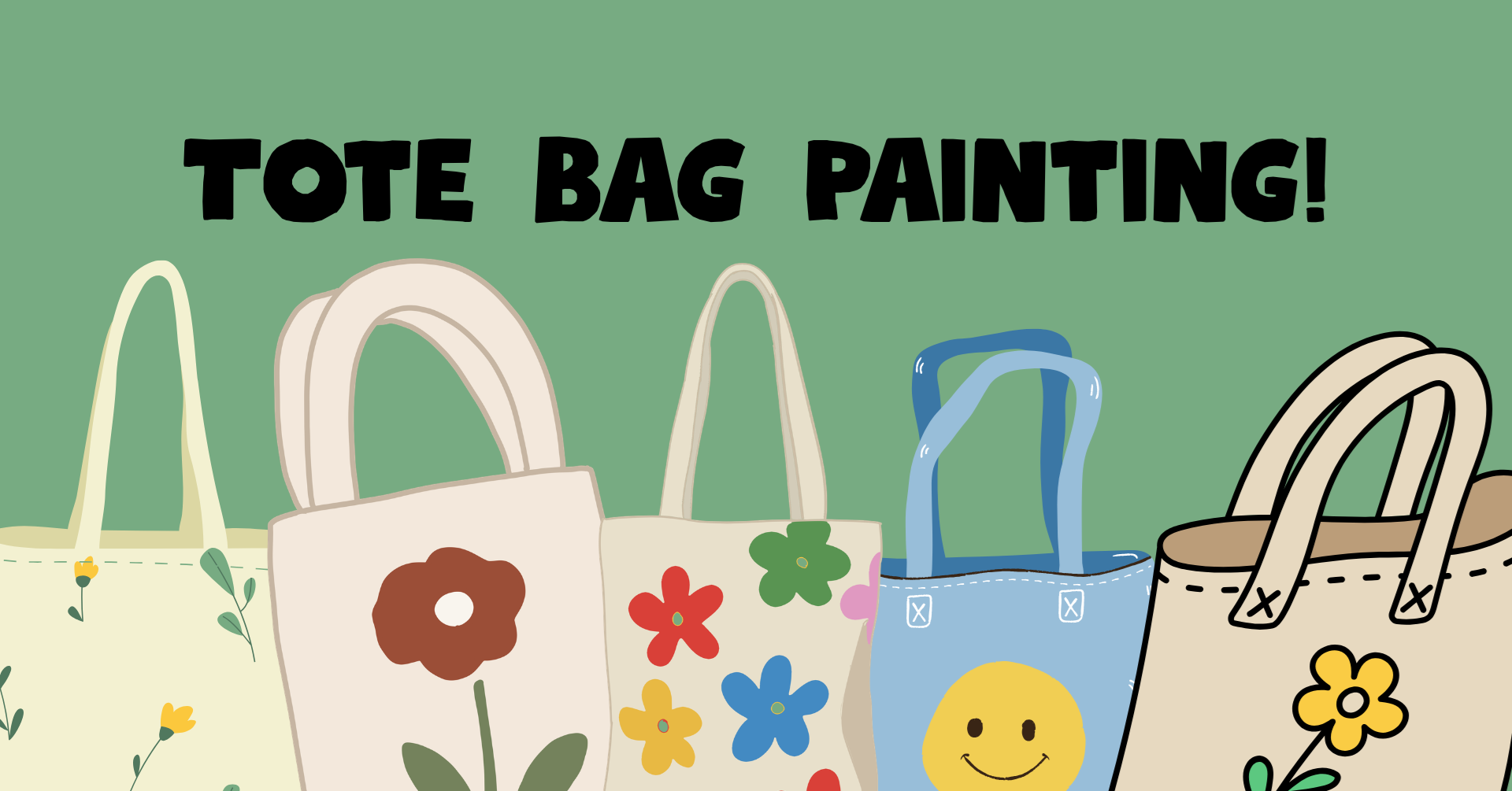 Painted tote bags.