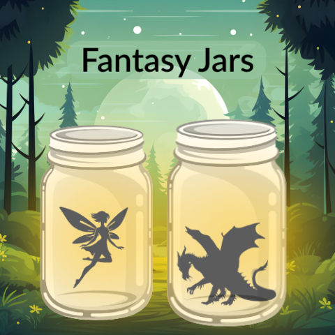 Mason jars filled with fairies and dragons