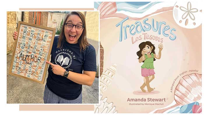 Author Amanda Stewart and her book "Treasures."