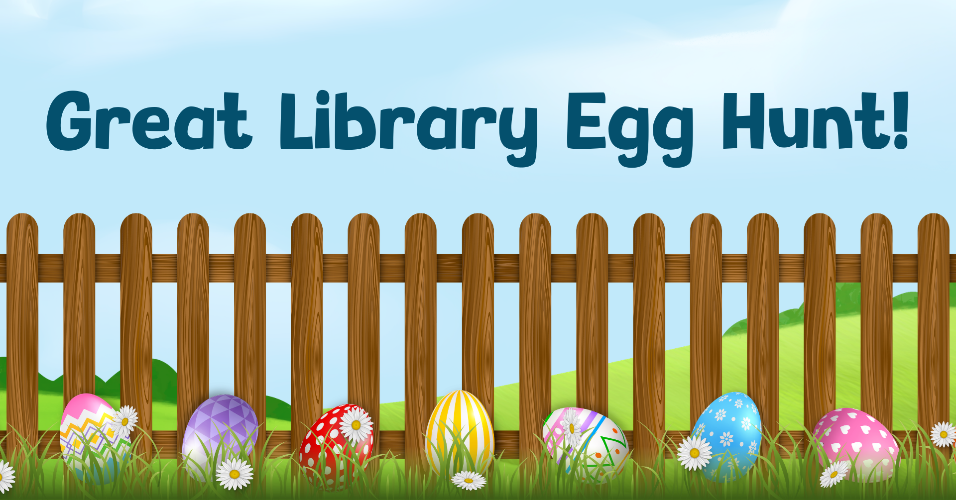 Decorated eggs in front of a picket fence.