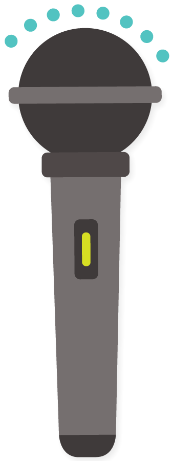 Icons - Microphone with Dots - Gray Blue