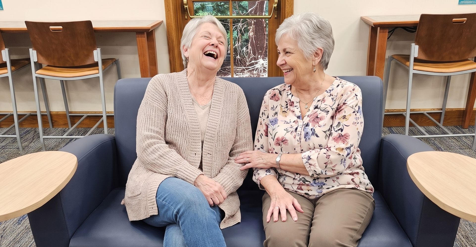 Salina Library Ladies Sitting on the Sofa