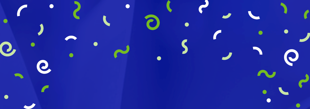 Confetti on Blue Background for Library Giving Day E-Blast