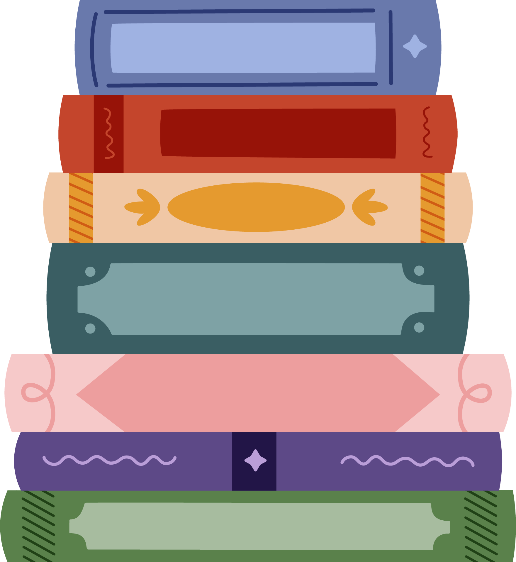 Illustration of a stack of books