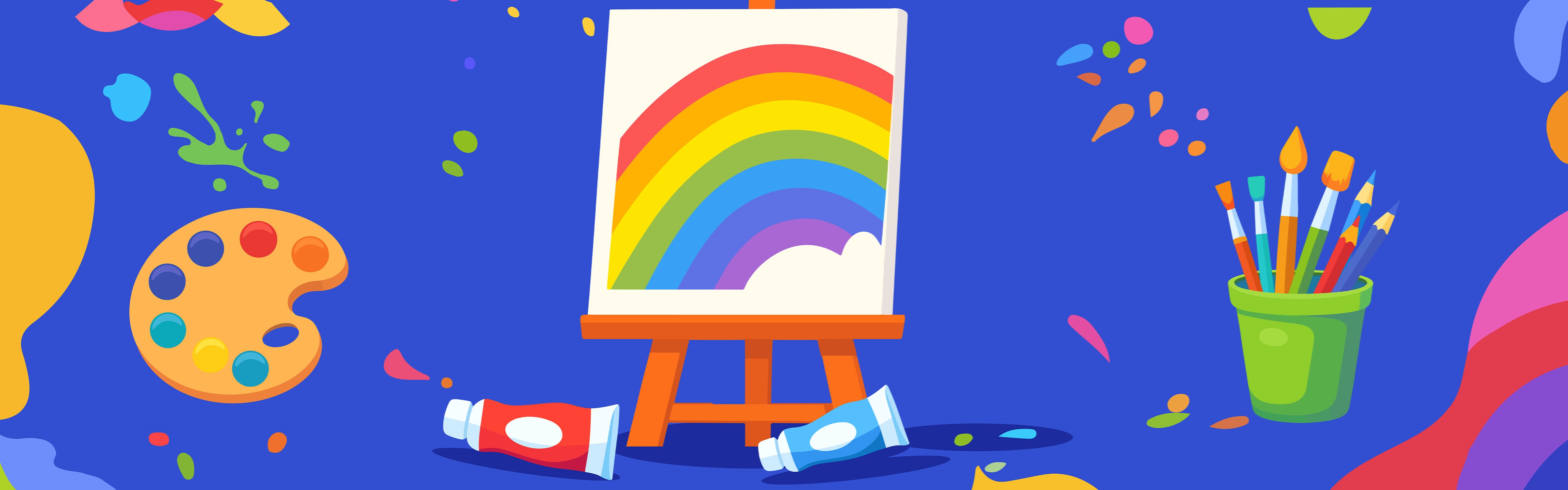 painting supplies and canvas 