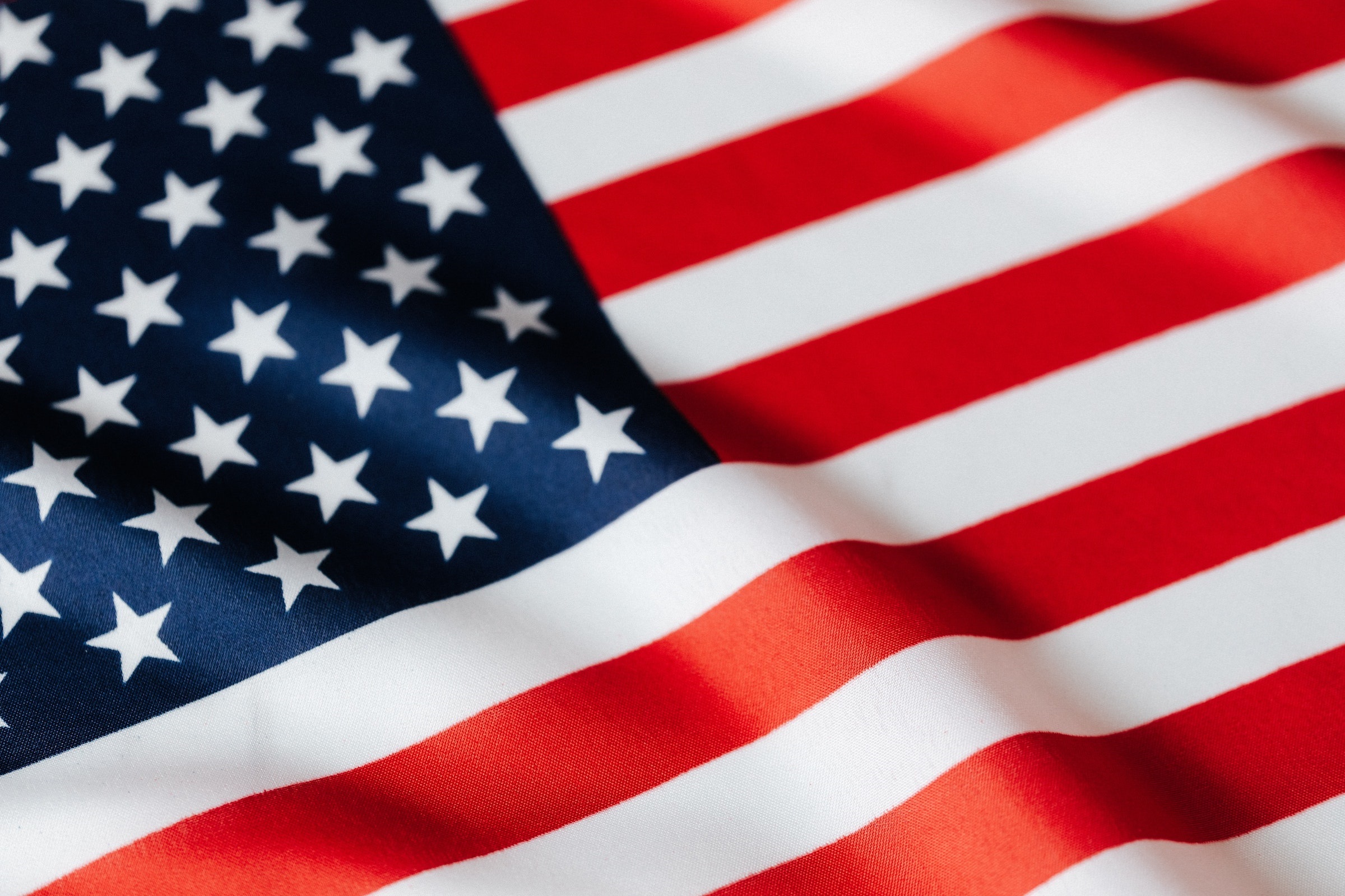 Close Up of American Flag Turned Slightly