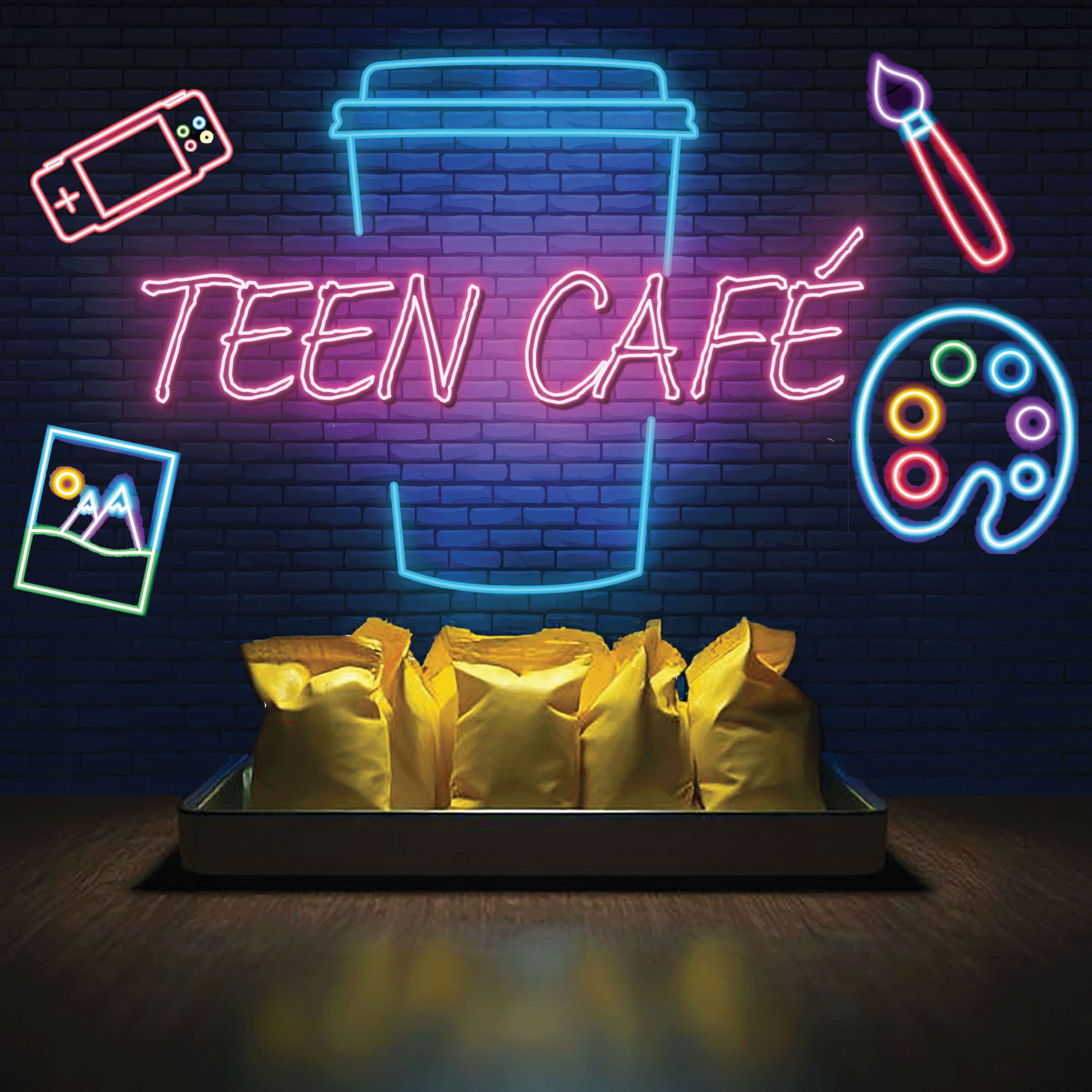 Teen cafe neon sign
