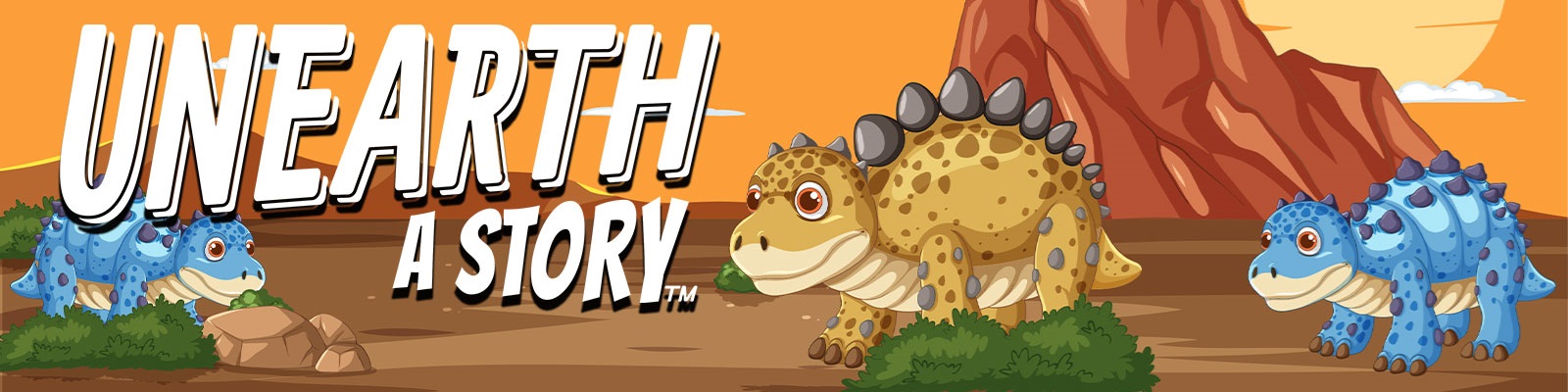 cartoon dinos and unearth a story