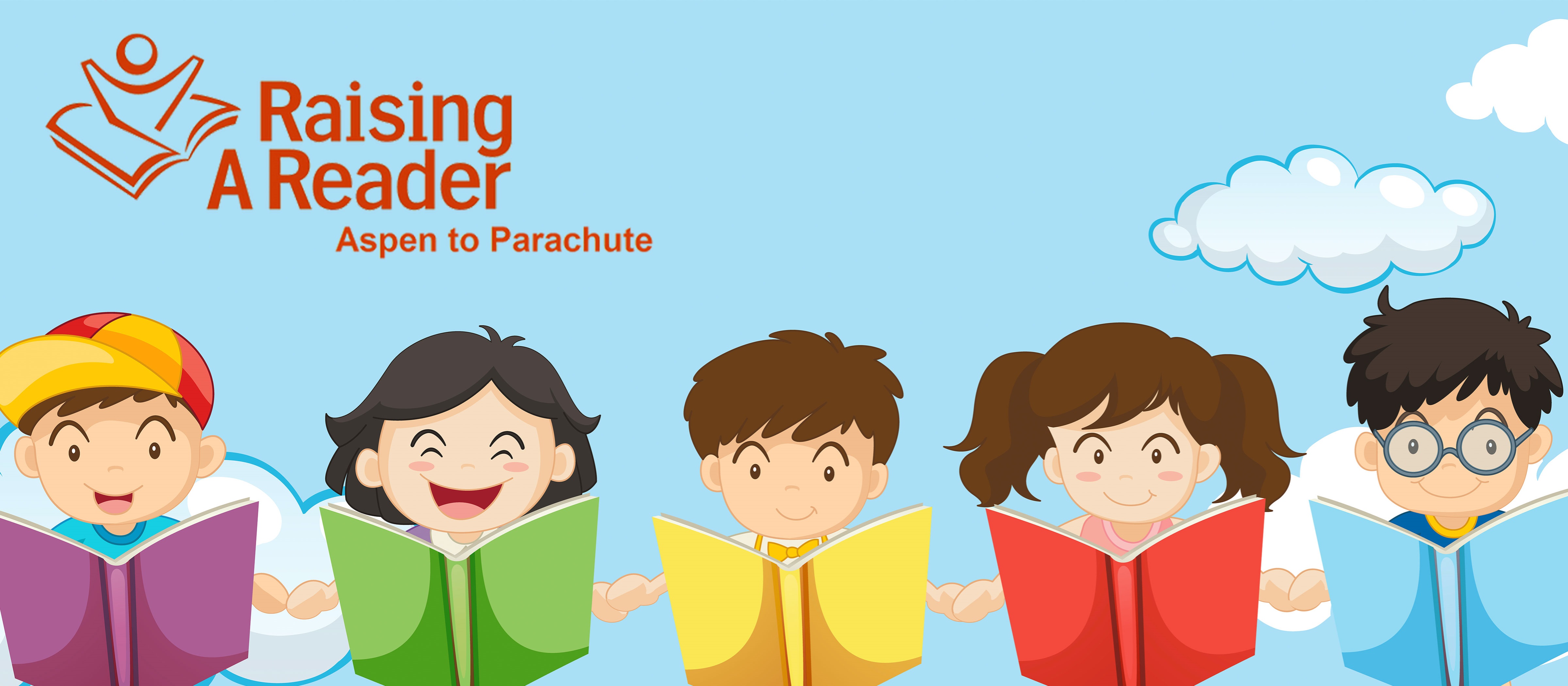 cartoon kids with books