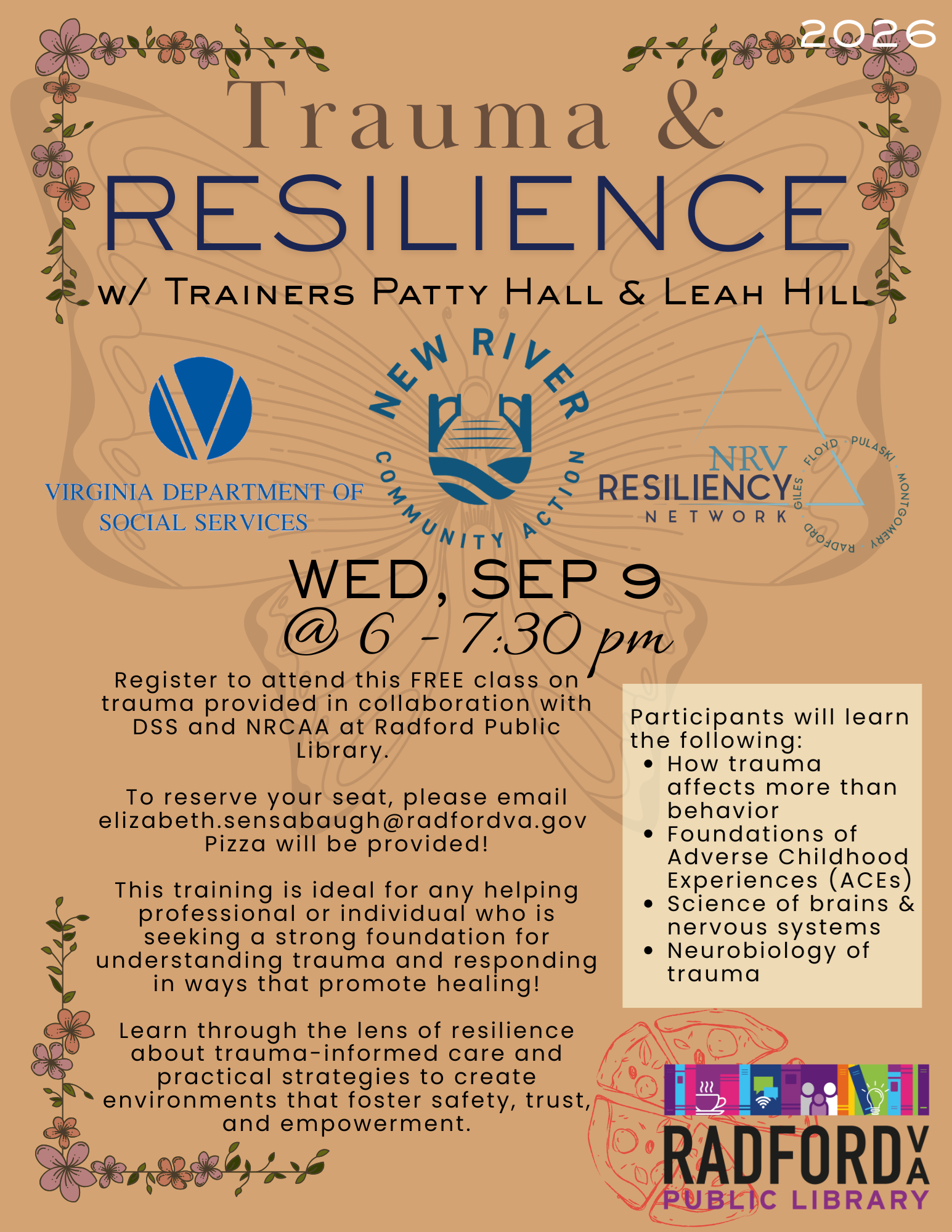 Trauma and Resilience Wednesday September 9 at 6 PM