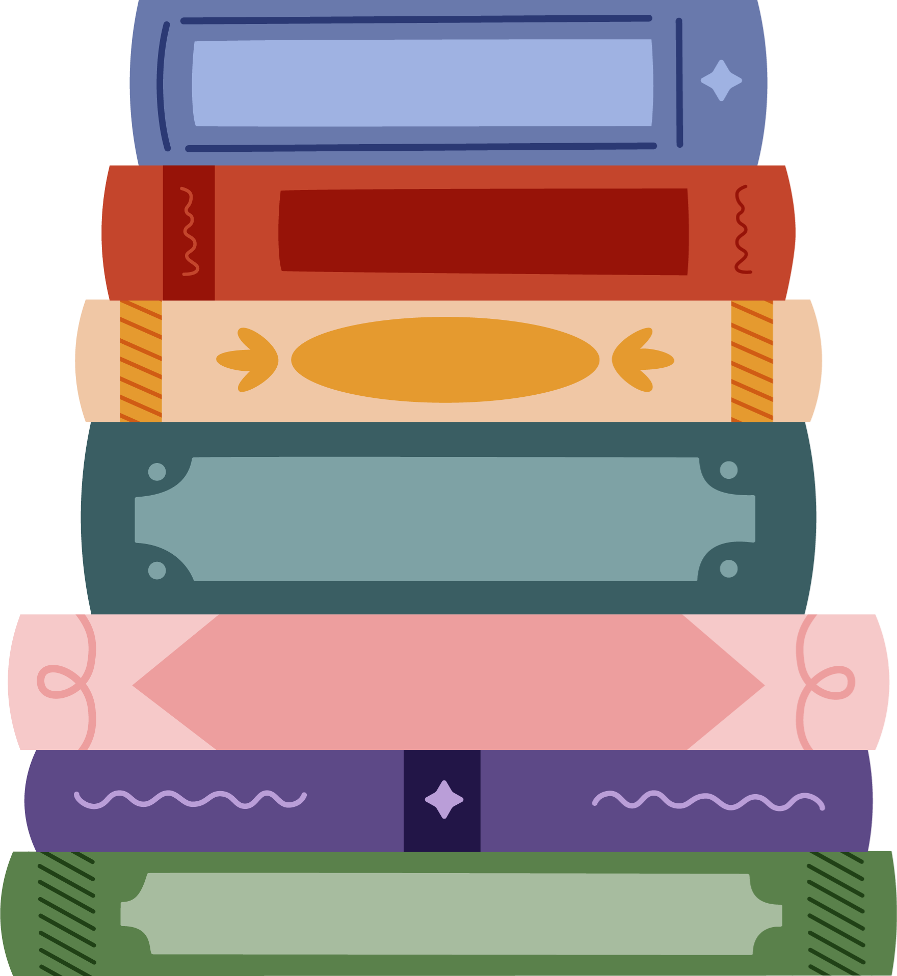 Illustration of a stack of books