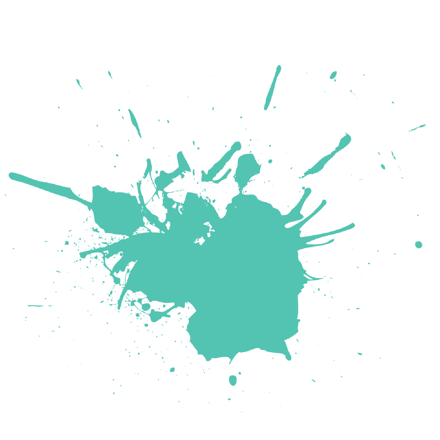 icons - paint splatter splash arts crafts blob - light aqua teal blue