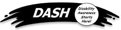 DASH logo with Disability Awareness Starts Here on it