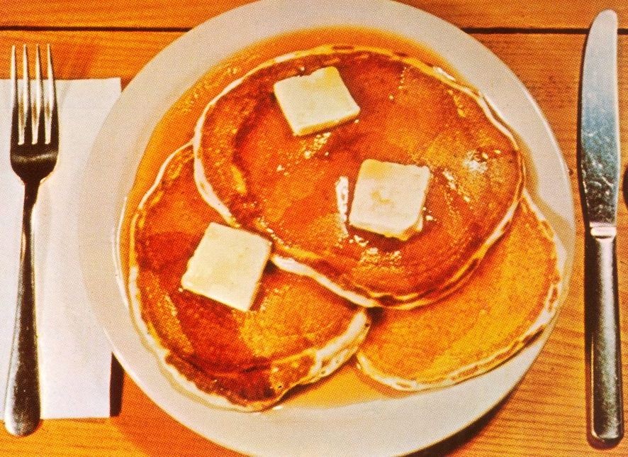 three pancakes on a plate