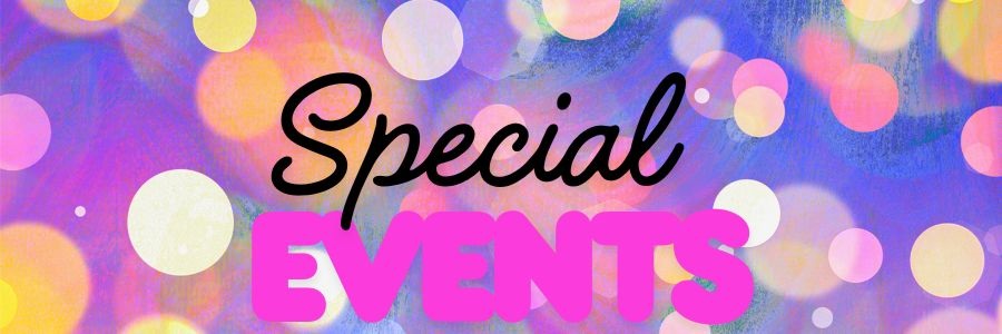 Colorful banner with words Special Events