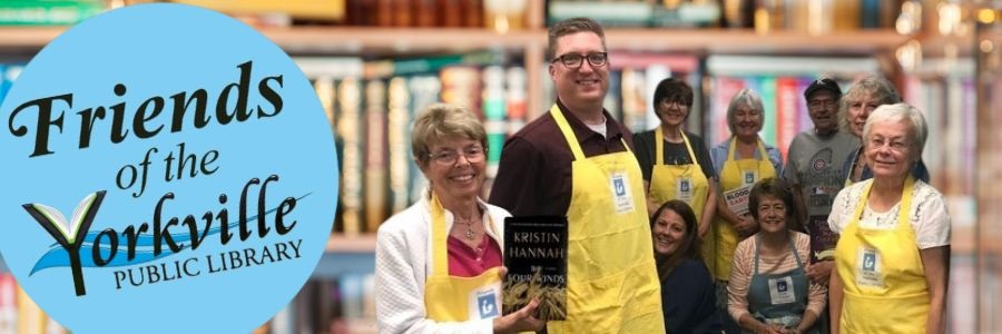Image of Friends of the Library Members and Logo