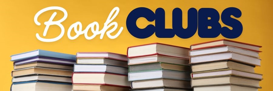 Image of books with words Book Clubs