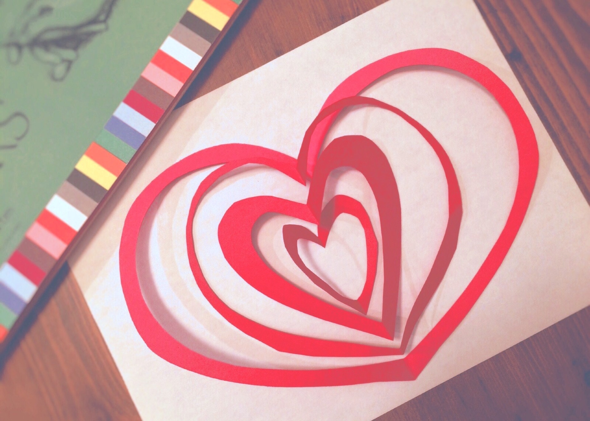 Valentines day crafts paper kids children cutting hearts red