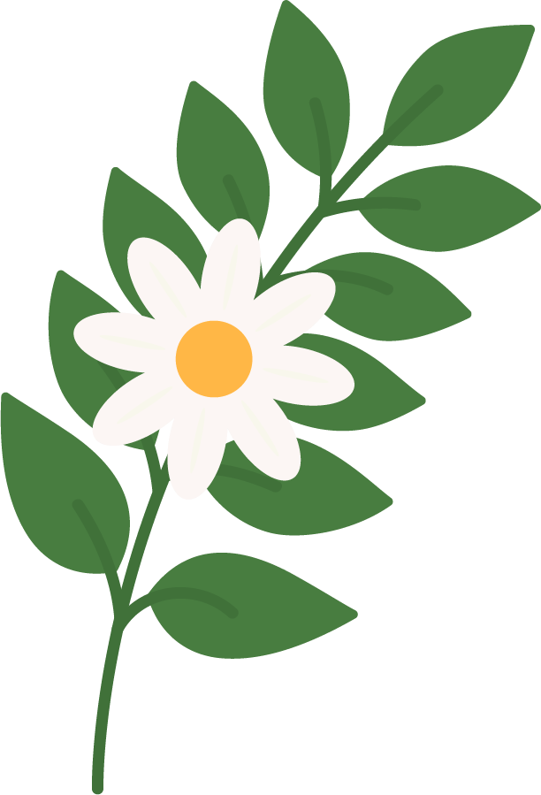Icons - Branch with Flower - Green White