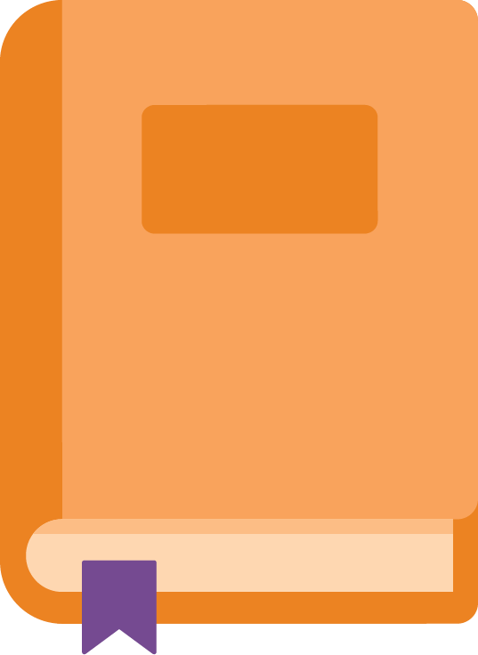 Orange Book with Purple Bookmark