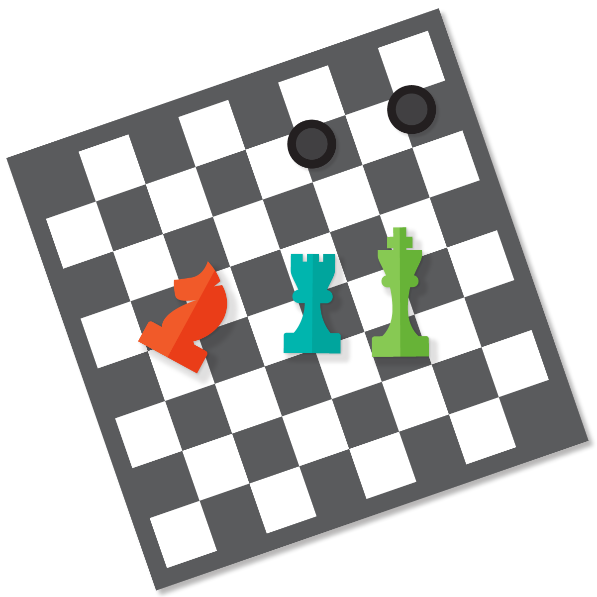 Icons - Games Day Chess Checkers Board Pieces