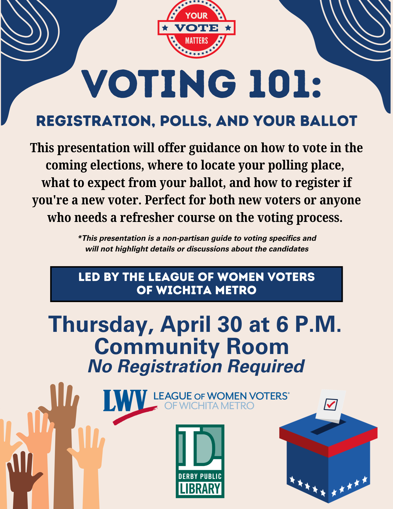 Voting 101 event flyer