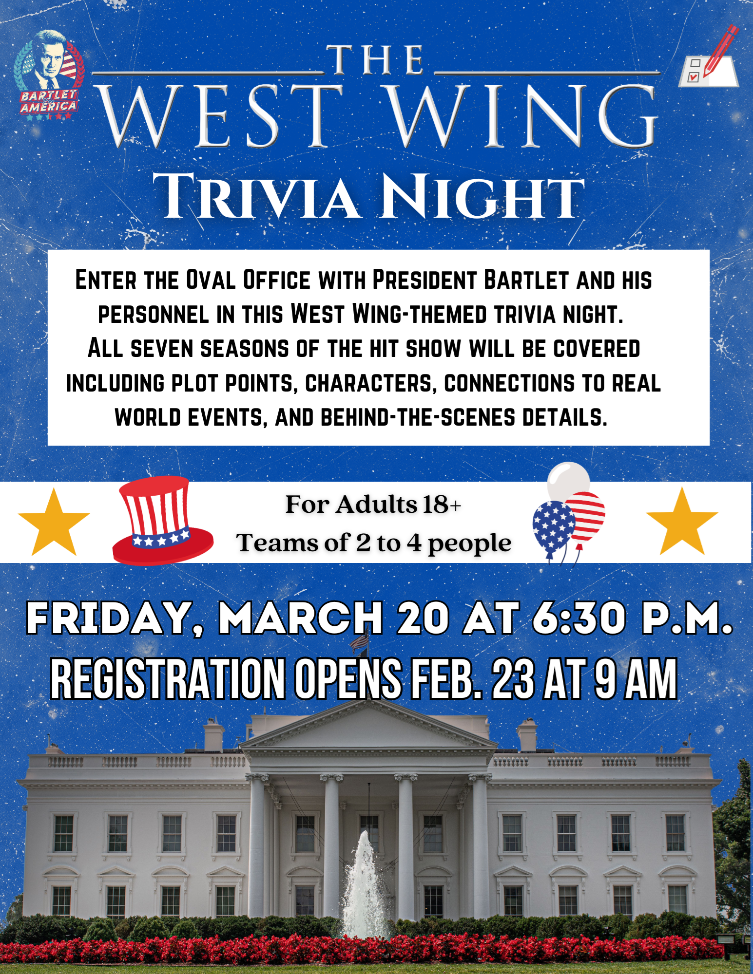 West Wing Trivia night poster