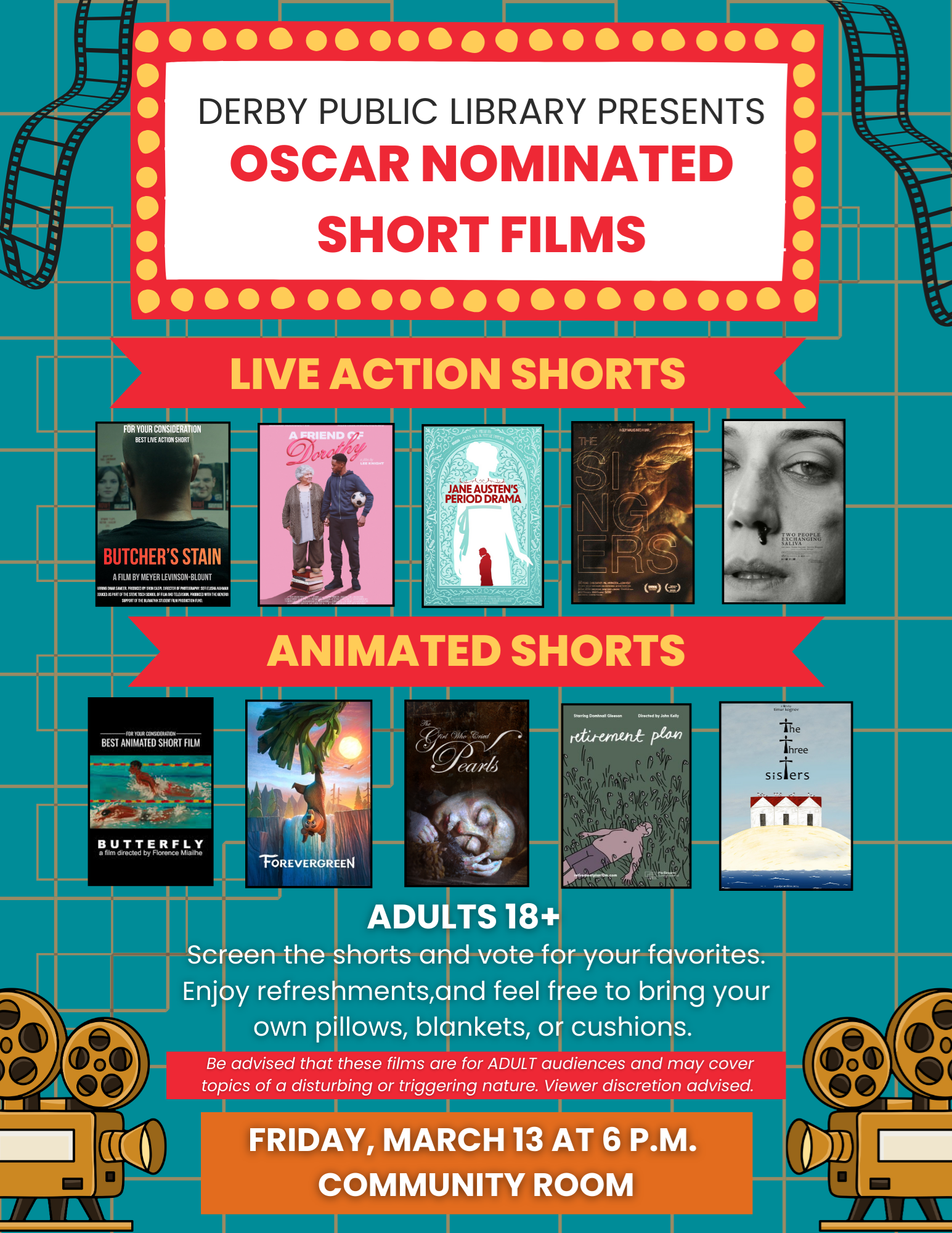 Oscar nominated short films including animated and live action