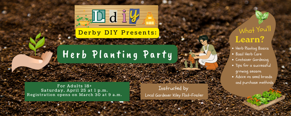 Derby DIY herb planting party banner