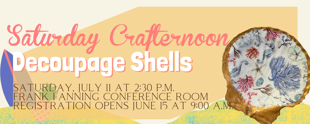 Saturday crafternoon decoupage shells banner