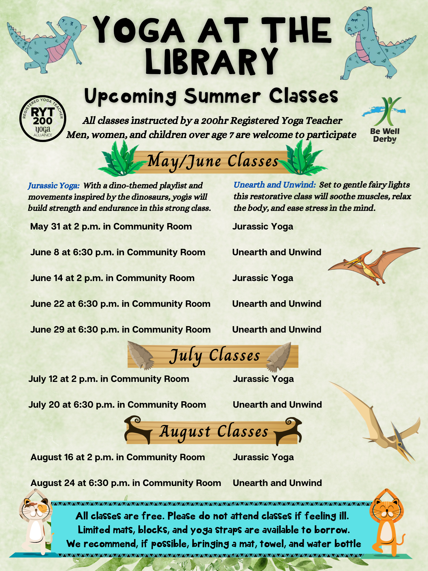 Yoga at the library poster